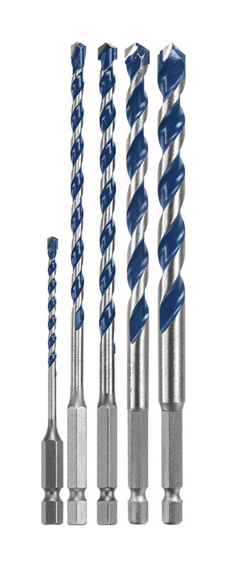 Bosch BlueGranite Turbo Assorted Carbide Tipped Hammer Drill Bit Set Hex Shank 5 pc
