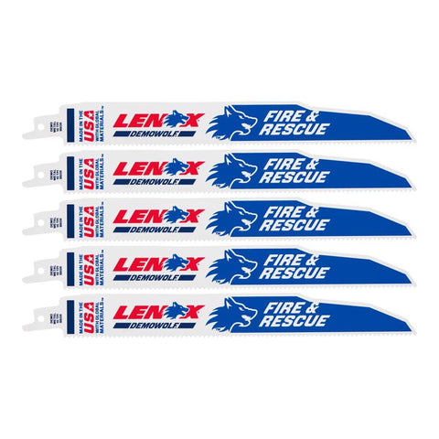 LENOX Demowolf 9 in. Bi-Metal Reciprocating Saw Blade 10 TPI 5 pk