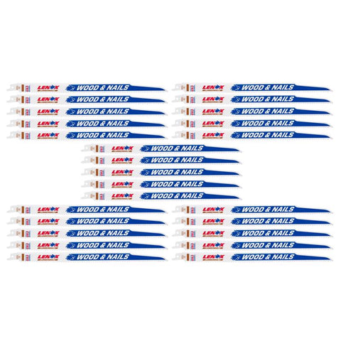 LENOX LUMBERWOLF 12 in. Bi-Metal Reciprocating Saw Blade 6 TPI 25 pk