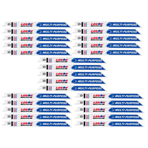 LENOX MULTIWOLF 8 in. Bi-Metal WAVE EDGE Reciprocating Saw Blade 10 TPI 25 pk
