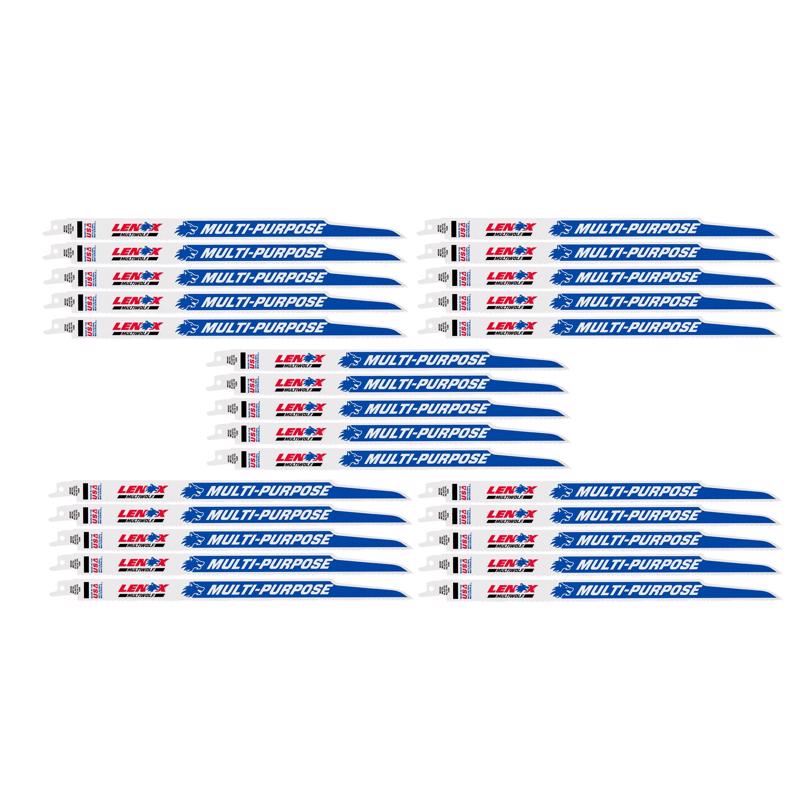 LENOX MULTIWOLF 12 in. Bi-Metal WAVE EDGE Reciprocating Saw Blade 10/14 TPI 25 pk