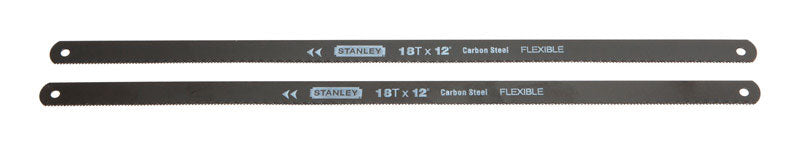 STANLEY 12 in. High Carbon Steel Hacksaw Blades 18 TPI 2 pk