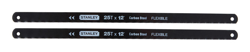 STANLEY 12 in. High Carbon Steel Hacksaw Blades 24 TPI 2 pk