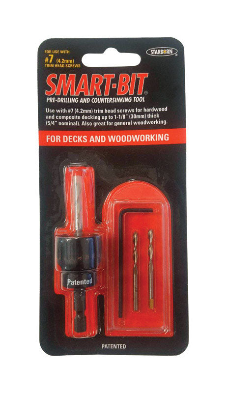 Starborn Smart-Bit #7 X 1 in. L Stainless Steel Pre-Drilling and Countersinking Tool 4 pc