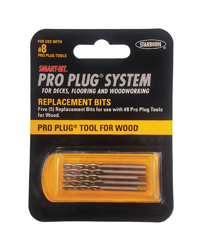 Juego de brocas Starborn Pro Plug de acero inoxidable con vástago hexagonal, 5 piezas