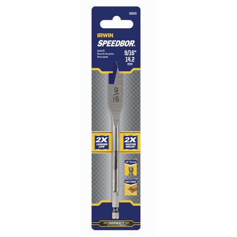 IRWIN Speedbor 9/16 in. X 6 in. L Carbon Steel Wood Boring Bit Hex Shank 1 pc