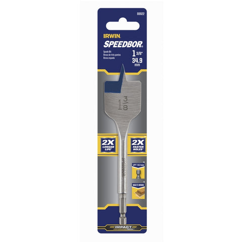 IRWIN Speedbor 1-3/8 in. X 6 in. L Carbon Steel Wood Boring Bit Hex Shank 1 pc