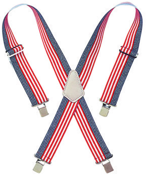 CLC 4.25 in. L X 2 in. W Nylon Suspenders Blue/Red/White 1 pair (Pack of 6)