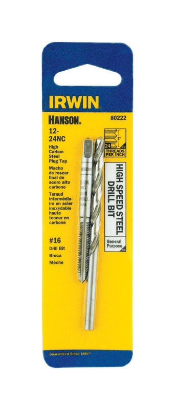 Irwin Hanson 12 - 24 HCS Tap and HSS Drill Bit Set (Pack of 3)
