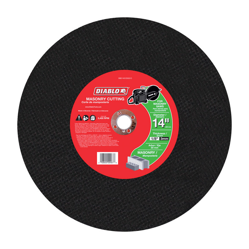 Diablo 14 in. D X 20 mm X 1/8 in. thick Silicon Carbide Masonry Cut-Off Disc 1 pk