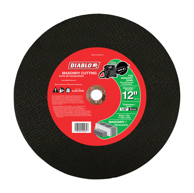 Diablo 12 in. D X 1 in. X 1/8 in. thick Silicon Carbide High Speed Masonry Cut-Off Disc 1 pk