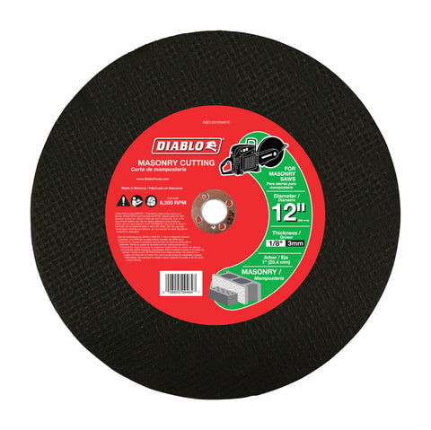 Diablo 12 in. D X 1 in. X 1/8 in. thick Silicon Carbide High Speed Masonry Cut-Off Disc 1 pk