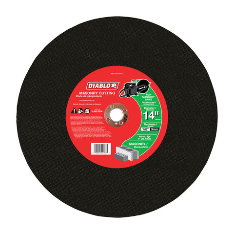 Diablo 14 in. D X 1 in. X 1/8 in. thick Silicon Carbide High Speed Masonry Cut-Off Disc 1 pk (Pack of 5)