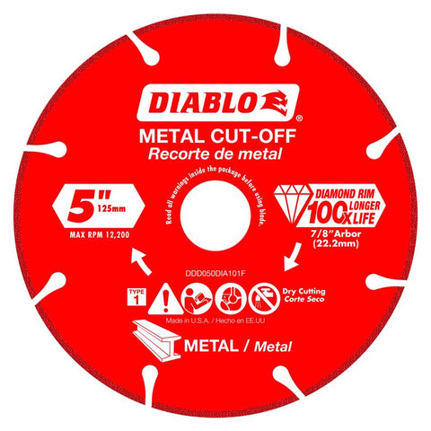 Diablo 5 in. D X 7/8 in. X 0.039 in. thick Diamond Metal Cut-Off Wheel
