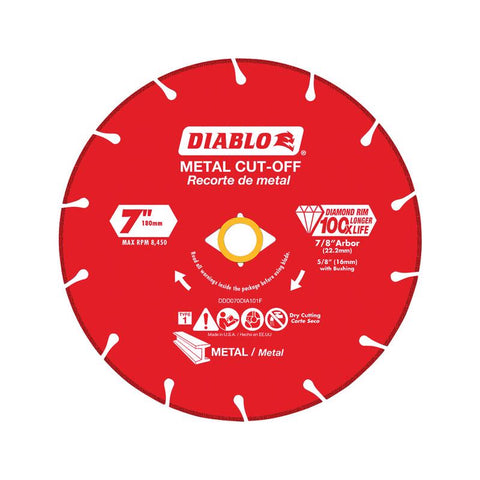 Diablo 7 in. D X 7/8 in. X 0.065 in. thick Diamond Metal Cut-Off Wheel