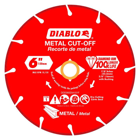 Diablo 6 in. D X 7/8 in. X 0.047 in. thick Diamond Metal Cut-Off Wheel