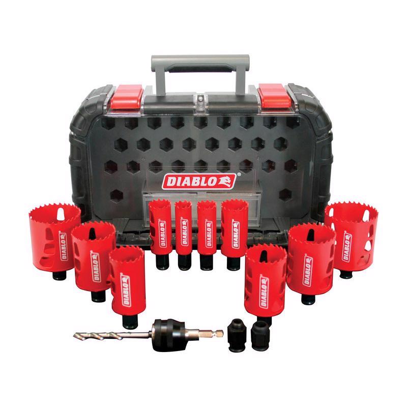 Diablo Snap-Lock Plus Bi-Metal Diablo Mandrel 2-3/8 in. L Hole Saw Kit Arbor Included