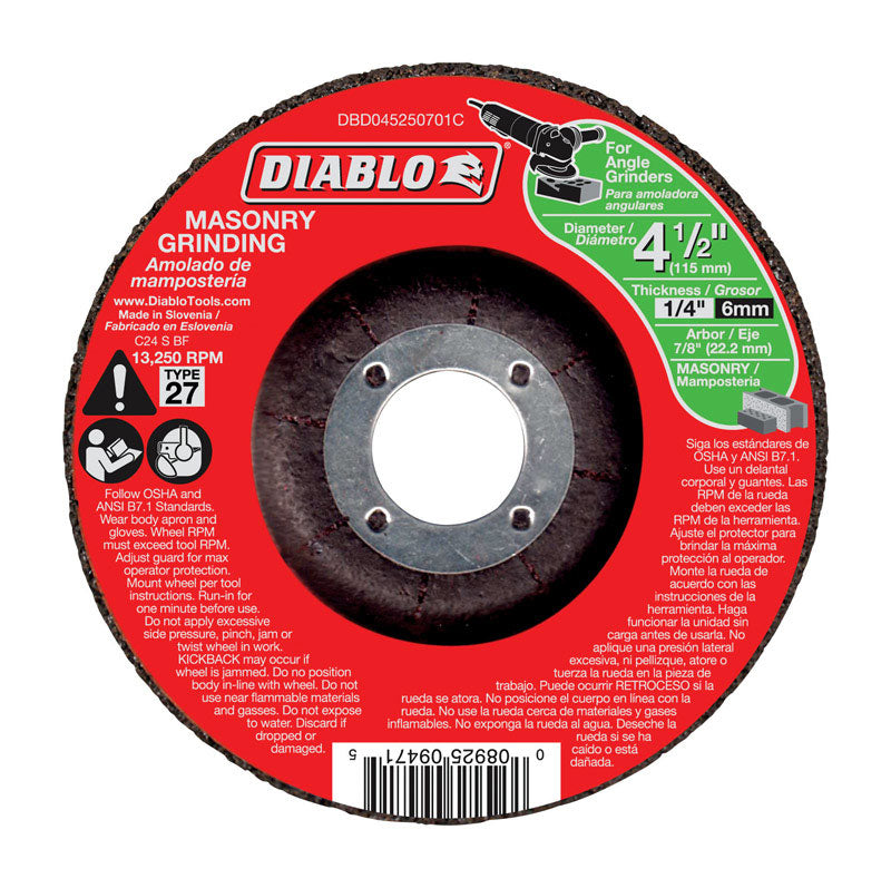 Diablo 4-1/2 in. D X 7/8 in. X 1/4 in. thick Silicon Carbide Masonry Circular Cut-Off Disc 1 pc