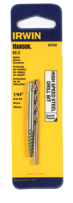 Irwin Hanson 7/64 in. X 7/64 in. D High Speed Steel Drill Bit Extractor Set 5.4 in. 1 pc