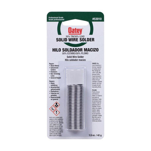 Oatey 1.5 oz Solid Wire Solder 0.75 in. D Tin/Lead 50/50 1 pc