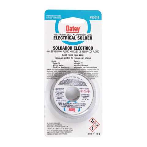 Oatey 4 oz Rosin Core Solder Wire 0.063 in. D Tin/Lead 40/60 1 pc