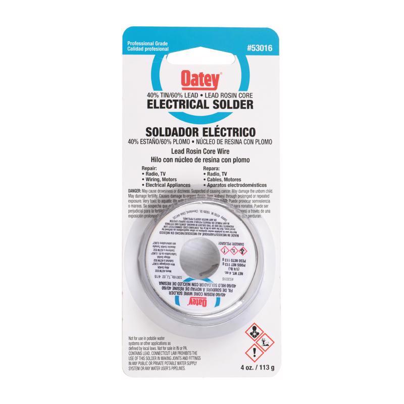 Oatey 4 oz Rosin Core Solder Wire 0.063 in. D Tin/Lead 40/60 1 pc