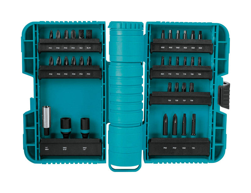 Juego surtido de puntas de destornillador Makita ImpactX de acero para herramientas S2, 35 piezas