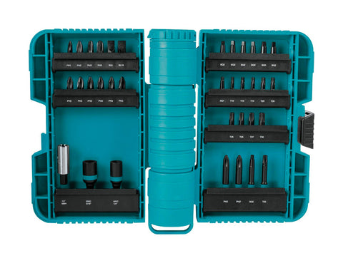 Juego surtido de puntas de destornillador Makita ImpactX de acero para herramientas S2, 35 piezas