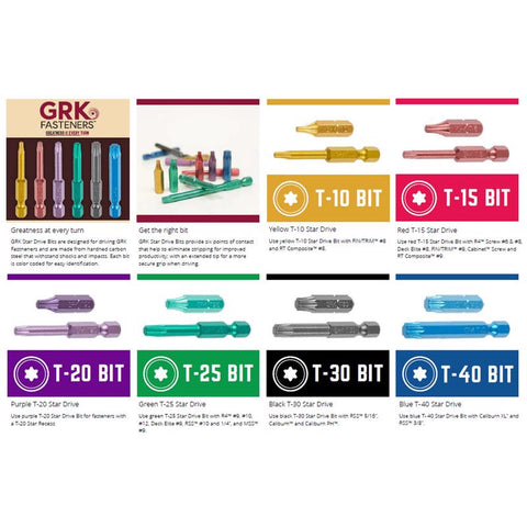 GRK Fasteners Star T15 X 2 in. L Insert Bit Steel 25 pc