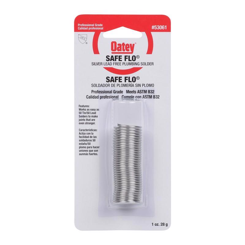 Oatey Safe-Flo 1 oz Lead-Free Plumbing Wire Solder Silver Bearing 50/50 1 pc