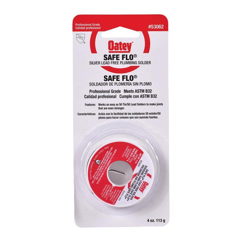 Oatey Safe-Flo 4 oz Lead-Free Plumbing Wire Solder Silver Bearing 50/50 1 pc