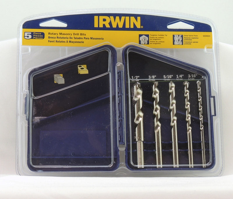 IRWIN High Speed Steel Masonry Drill Bit Set Straight Shank 5 pc (Pack of 6)