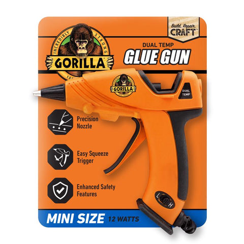 Minipistola de pegamento Gorilla de 20 W con temperatura dual