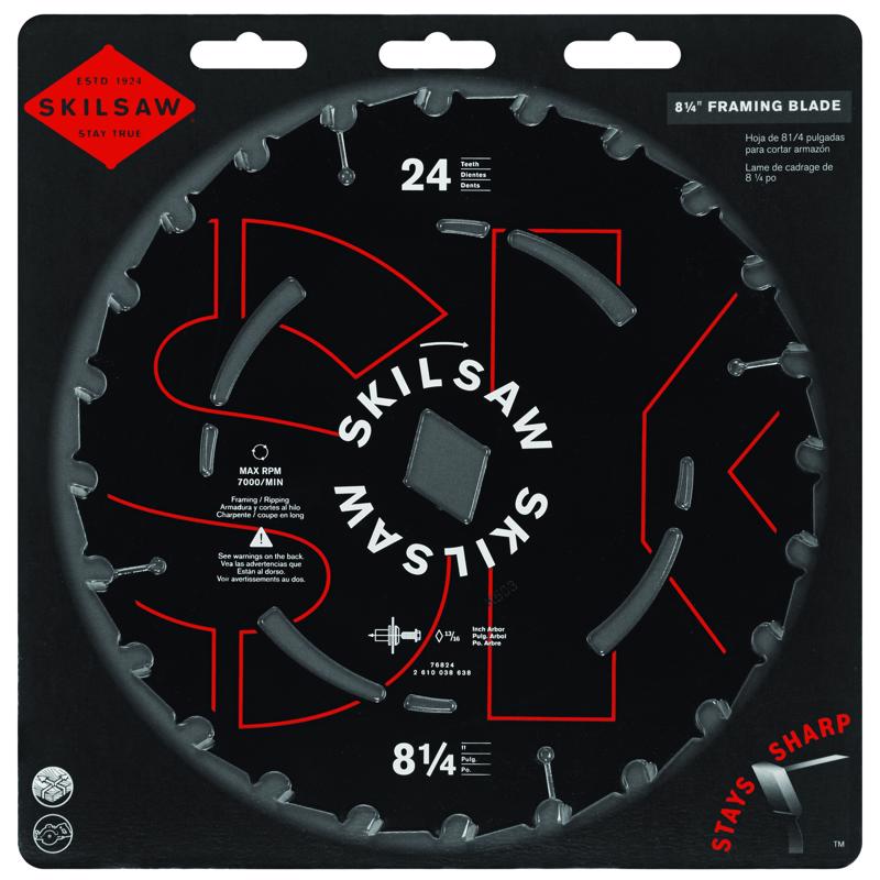 SKIL 8-1/4 in. D X 13/16 in. Carbide Tipped Steel Circular Saw Blade 24 teeth 1 pc