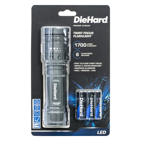Dorcy DieHard 2000 lm Gray LED Flashlight AA Battery