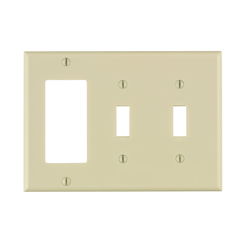 Leviton Light Almond 3 gang Thermoset Plastic Decorator/Toggle Wall Plate 1 pk