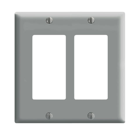 Leviton Decora Gray 2 gang Thermoset Plastic Decorator Wall Plate 1 pk
