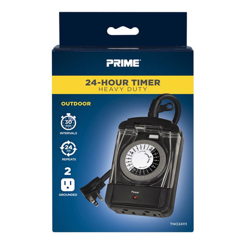 Temporizador mecánico para exteriores Prime 125 V negro