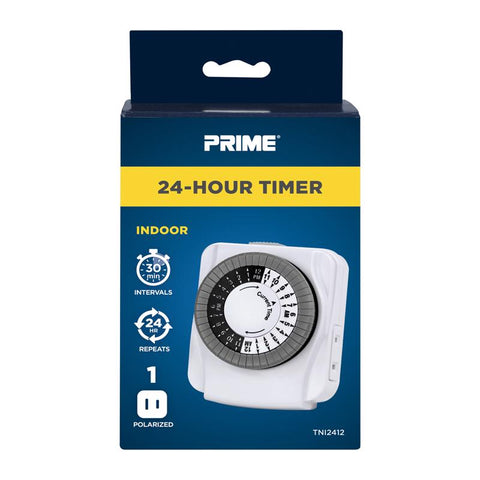 Temporizador mecánico para interiores Prime 125 V blanco