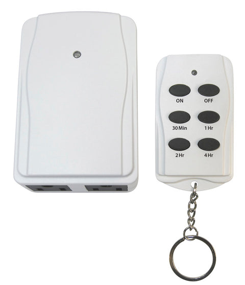 Prime Indoor Timer With Remote Control and Grounded Outlets 125 V White