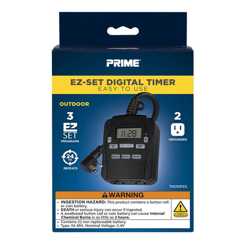 Temporizador digital para exteriores Prime EZ-SET 125 V negro