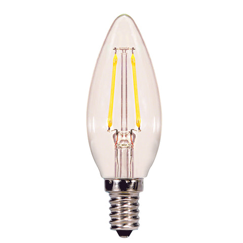 Satco B11 E12 (Candelabra) Filament LED Bulb Warm White 40 Watt Equivalence 2 pk