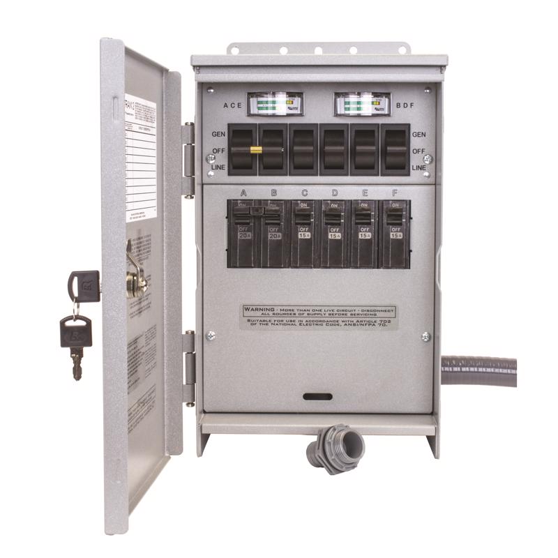Reliance Controls Pro/Tran 2 30 amps 120/240 V 6 space 6 circuits Surface Mount Transfer Switch