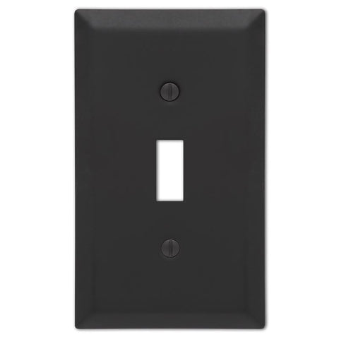 Amerelle Century Matte Black 1 gang Stamped Steel Toggle Wall Plate 1 pk