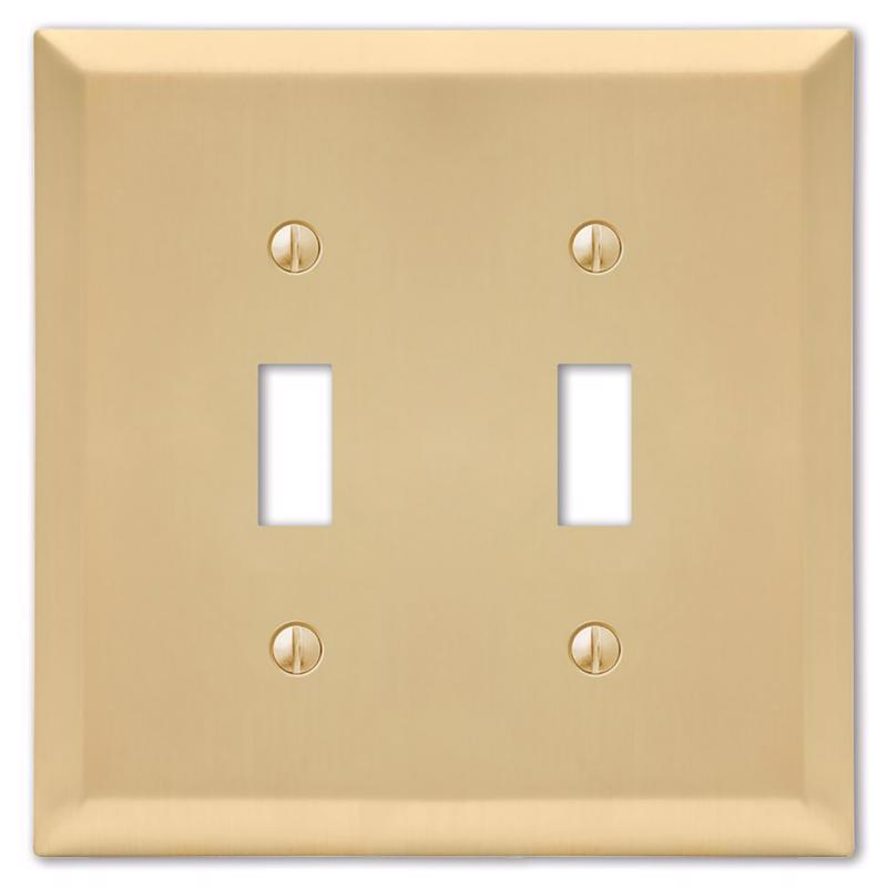 Amerelle Century Satin Brass 2 gang Stamped Steel Toggle Wall Plate 1 pk