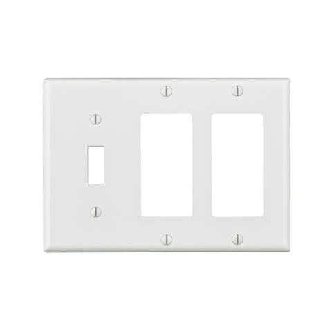 Leviton White 3 gang Thermoset Plastic Decorator/Toggle Wall Plate 1 pk