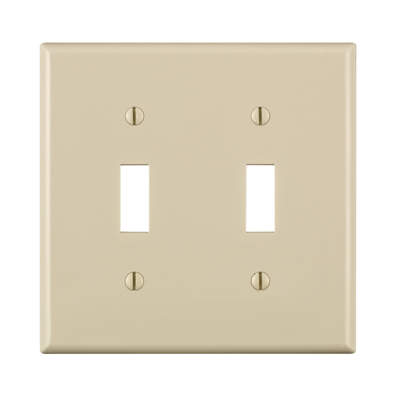 Leviton Light Almond 2 gang Nylon Toggle Wall Plate 1 pk (Pack of 25)