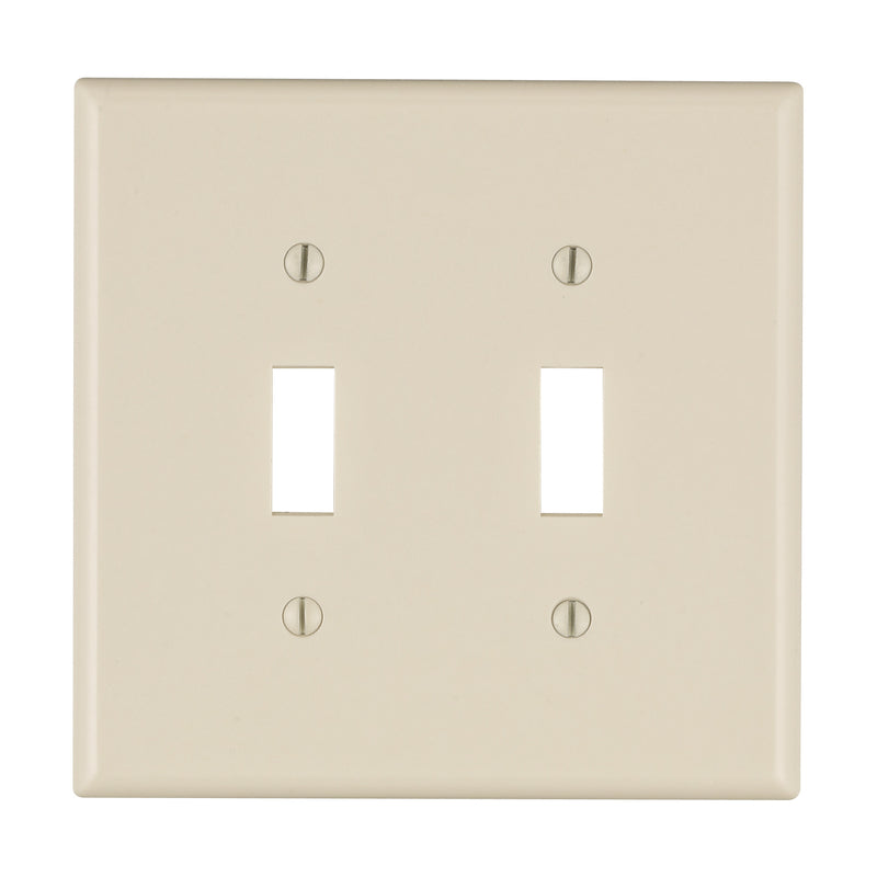 Leviton Light Almond 2 gang Thermoset Plastic Toggle Wall Plate 1 pk