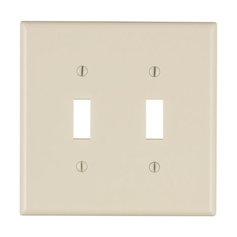 Leviton Light Almond 2 gang Thermoset Plastic Toggle Wall Plate 1 pk
