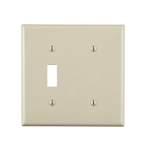 Leviton Light Almond 2 gang Thermoplastic Nylon Blank Wall Plate 1 pk